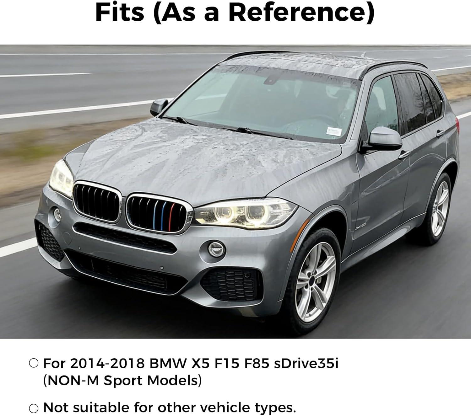 HID Headlight Assembly Left+Right Side for 2014-2018 BMW X5 F15 F85 sDrive35i/xDrive35i/35d/40e, Driver & Passenger Side Head Lights Direct Replacement Headlamps Assy Set (Left Driver Side)