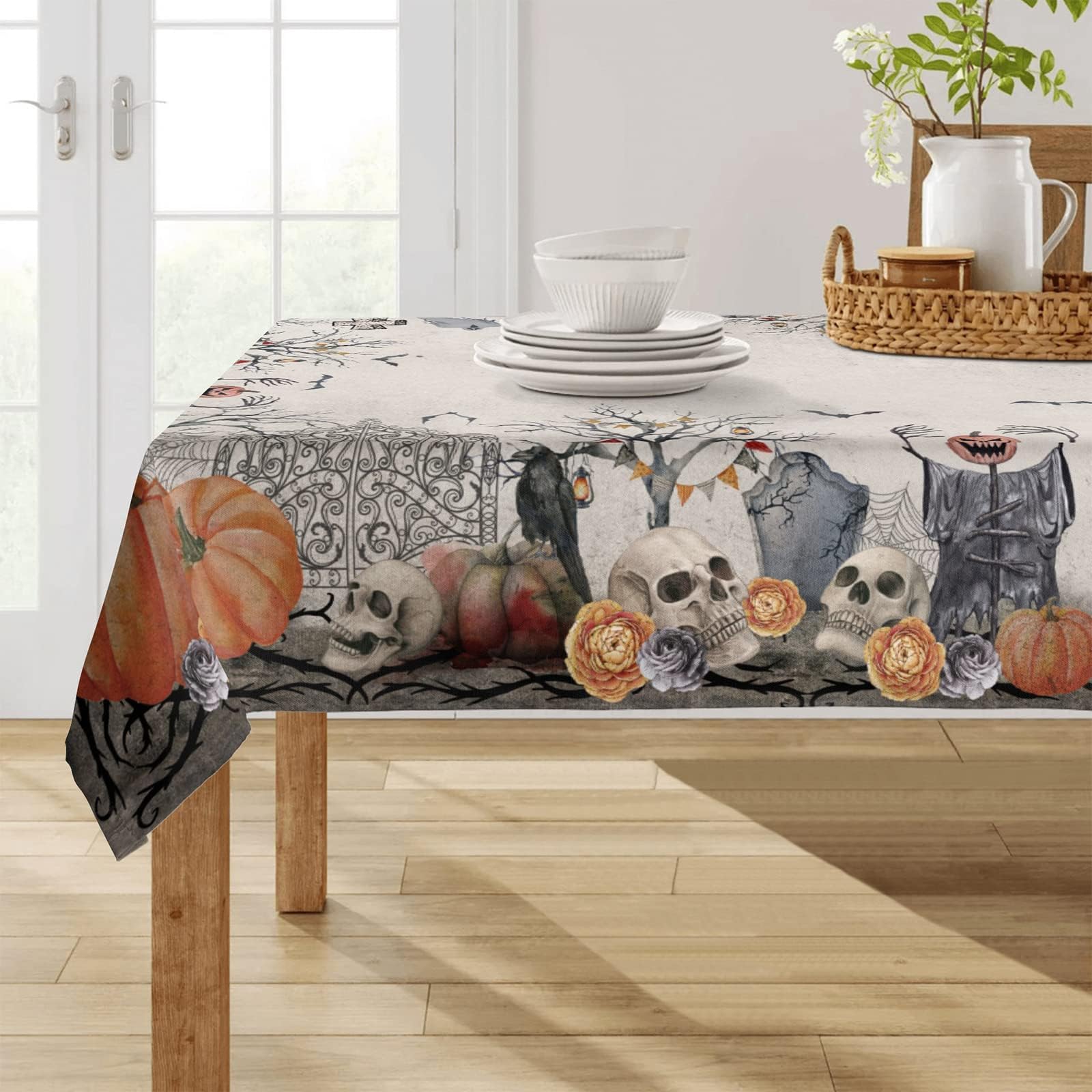 aoselan Halloween Tablecloth Spider  Table Cloth for