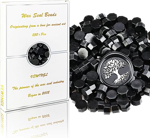VEWINGL 250 cuentas de sello de cera para sellos de cera, tarjetas, invitaciones de boda, embalaje de vino, envoltura de regalo, sobres (250, rojo