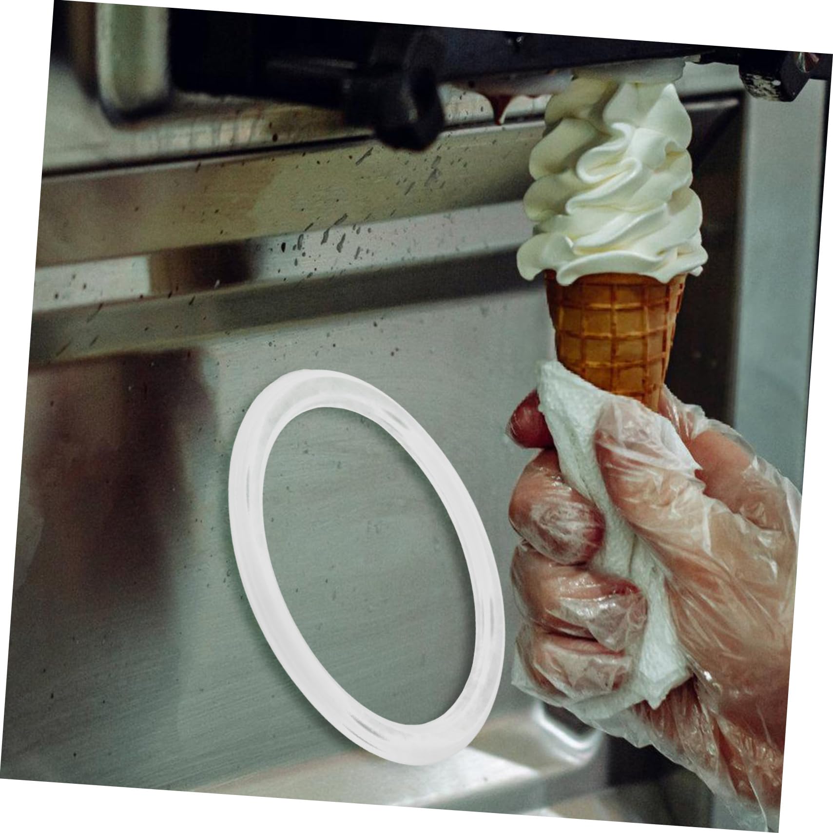 MAGICLULU 4 Set Accessori Per Macchine Da Gelato Parti Della Gelatiera Anelli Di Tenuta Di Ricambio Anello Di Tenuta Della Macchina Del Gelato Gel Di Silice Bianca 2 Pezzi * 4