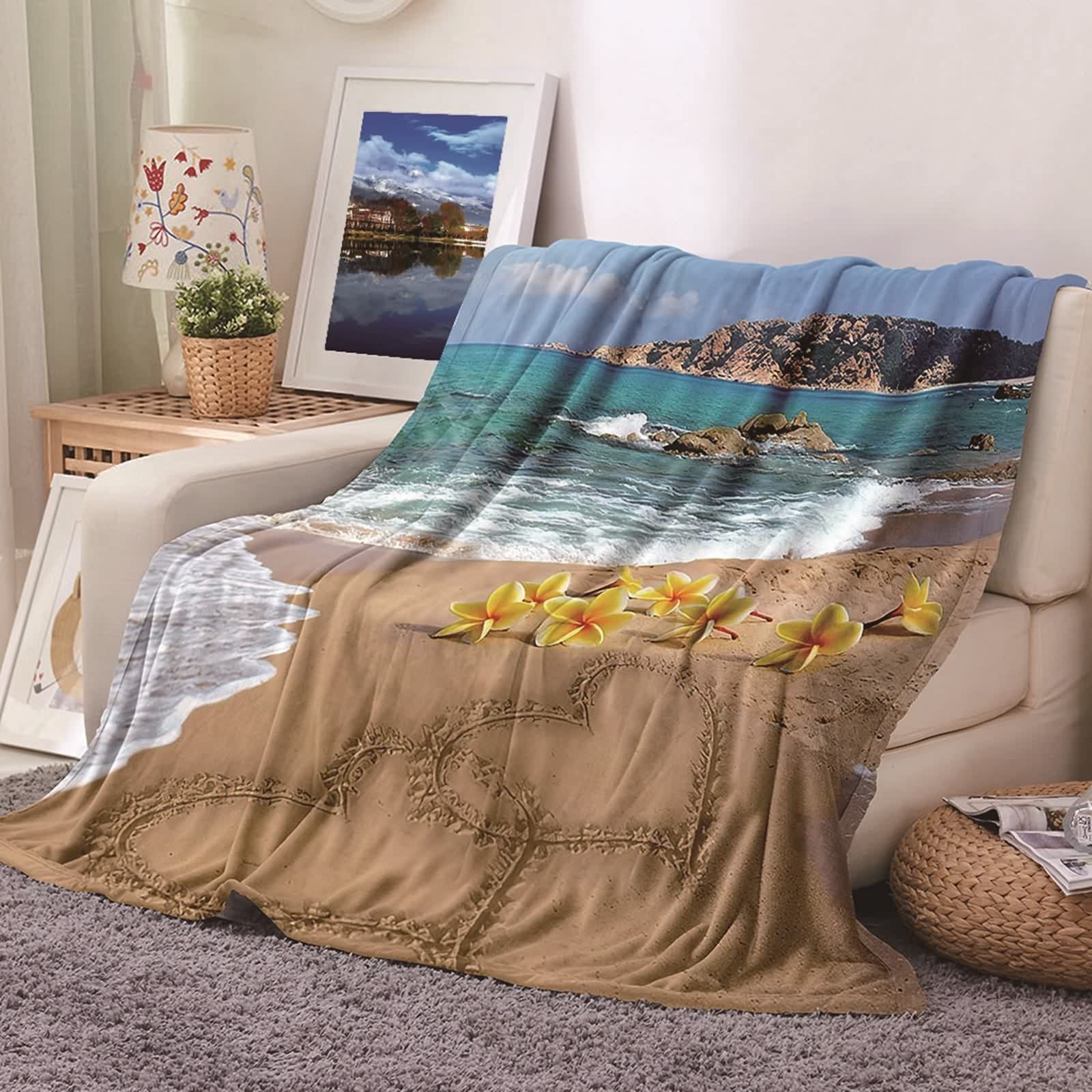 Couverture polaire 100x150 plaid flanelle doux KnSam lit et canapé