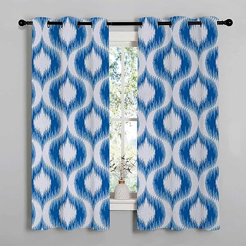 Cortinas para cocina Ikat - Cortinas cortas con ojales para dormitorio, armario, puerta, cortinas para cuartos separados, 72 pulgadas de ancho por