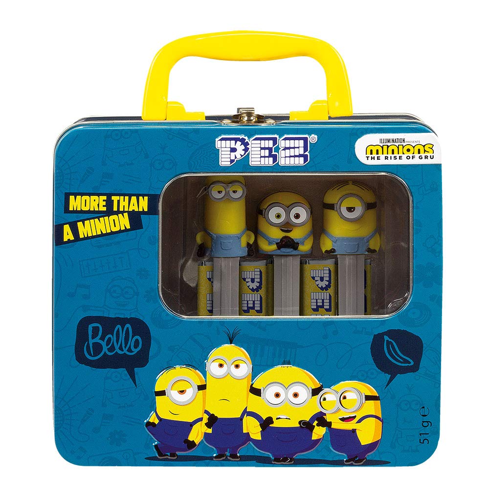 PEZ Minions metal case (3 dispensers and 6 sweets of 8.5 g)