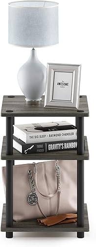 Miniatura 20 de Furinno Turn-N-Tube Mesa auxiliar multiusos de fácil montaje, mesa auxiliar, mesa de sofá, mesita de noche, tubos redondos, color espresso