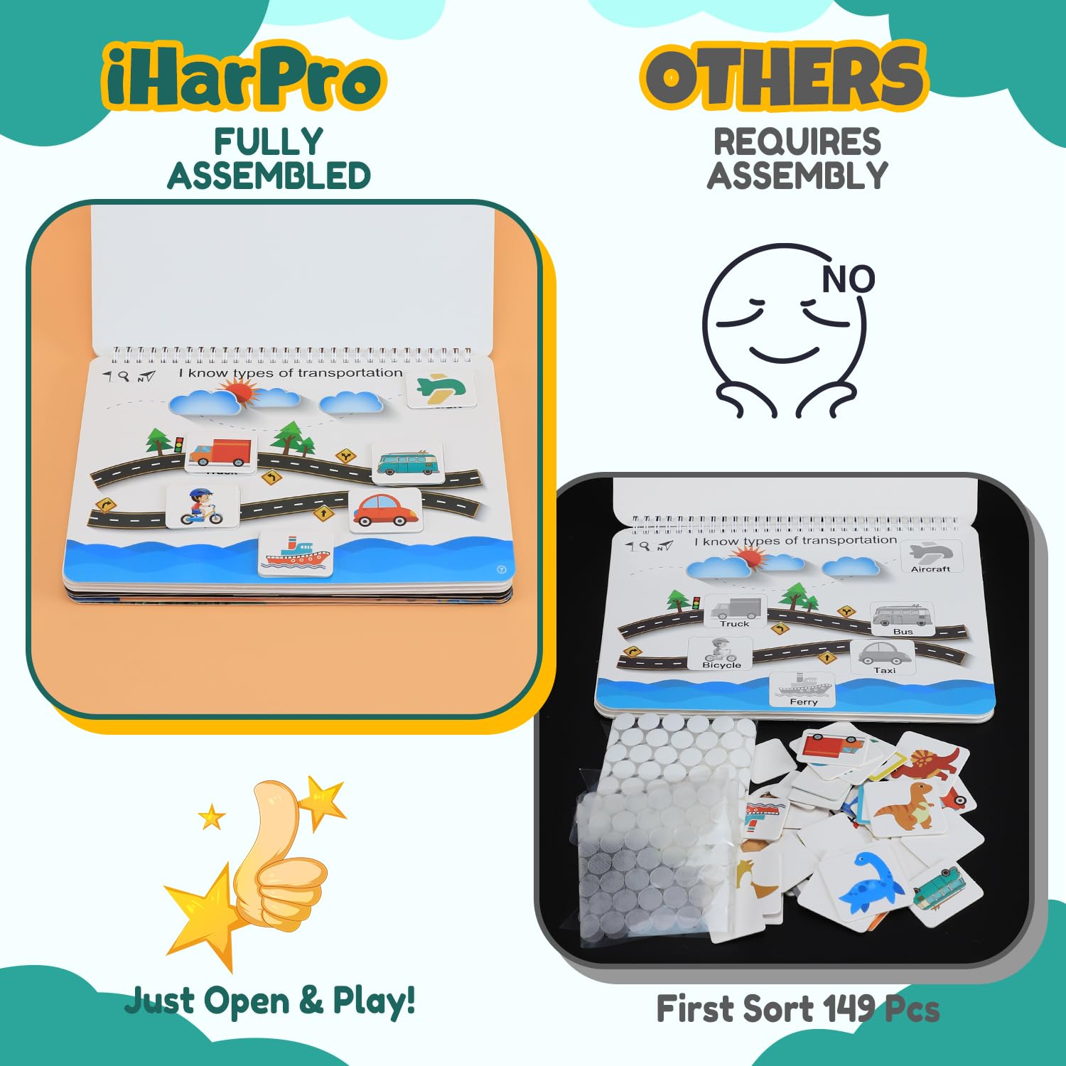 iHarPro Busy Book for Toddlers Ages 3‑5, Montessori Preschool Activity Book — Amazon image 2