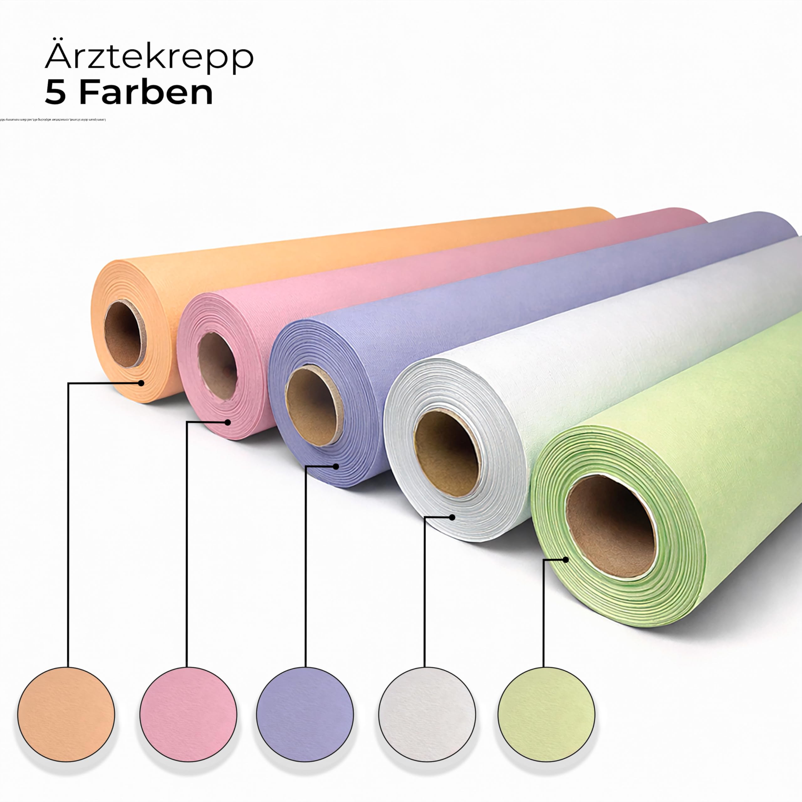 Ärztekrepp 1-lagig (59 cm x 70 m) 6 Papierrollen Grüne Farbe | Liegenabdeckung – Ärztekrepp