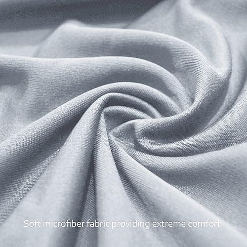 Miniatura 3 de Paquete de 4 sábanas bajeras para niños y niñas, transpirables, de microfibra suave, color gris y azul marino