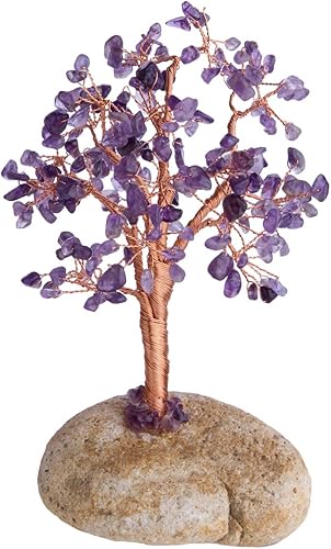 Rockcloud - Piedras de cristal natural para árbol de dinero con base de piedra, decoración para el hogar