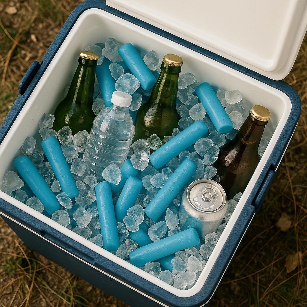 Set de 14 Acumuladores de Frío para Botellas - Enfriadores Reutilizables Alargados para Nevera, Bolsas Térmicas y Picnic - Accesorios de Hielo Portátiles