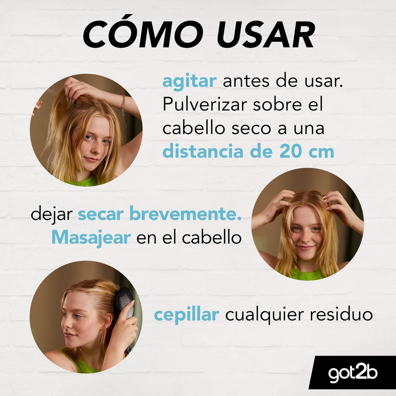 got2b Extra Volume Champú en seco (200 ml), champú seco para refrescar tus looks, dry shampoo con 24 h de volumen y frescor, no deja residuos blancos*, aroma cítrico