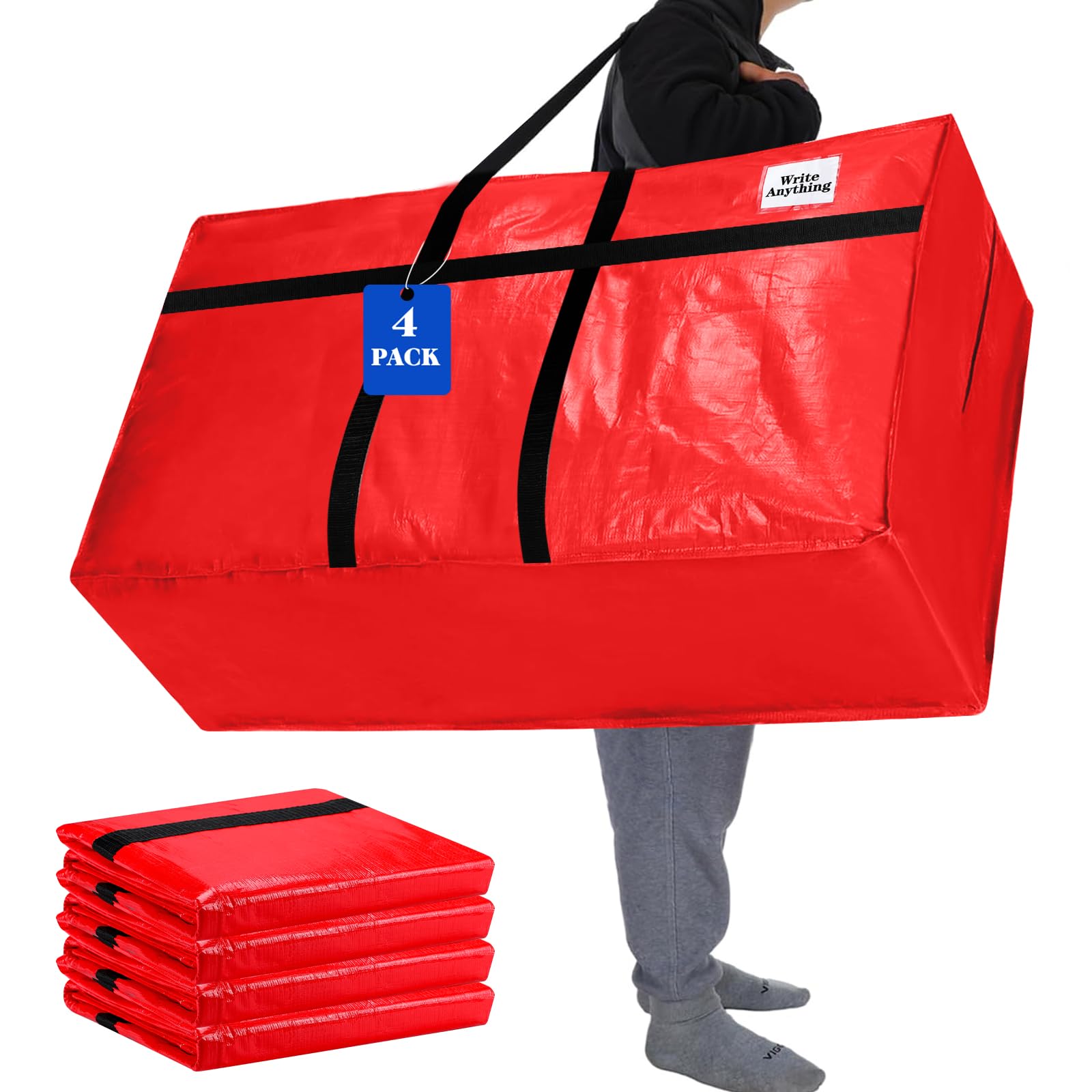 Windyun 4 Pack 57 Gallon Extra Large Moving Bags XXL Heavy Duty Storage Bag