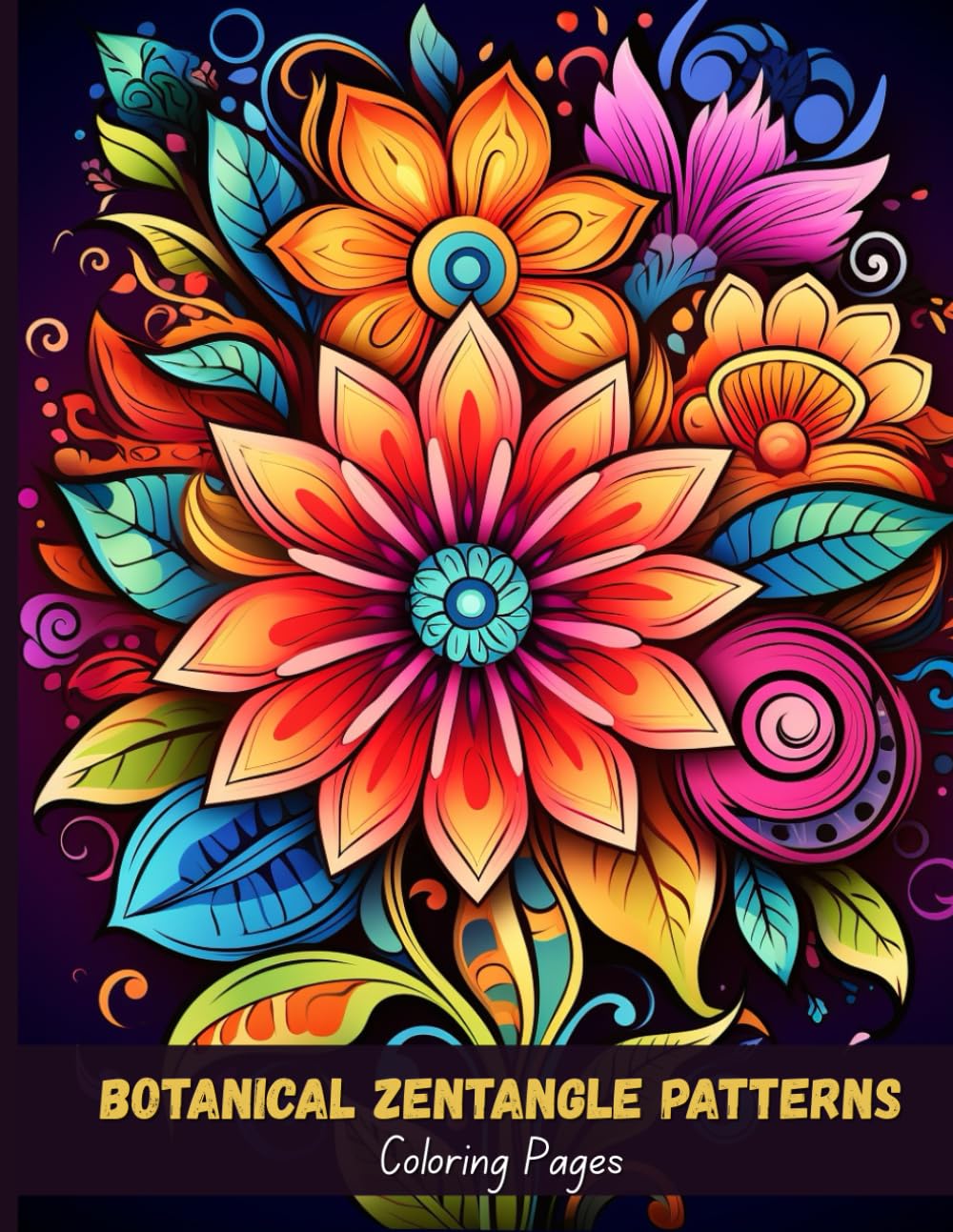 Botanical Zentangle Patterns: Coloring Pages for Stress-Free Creativity