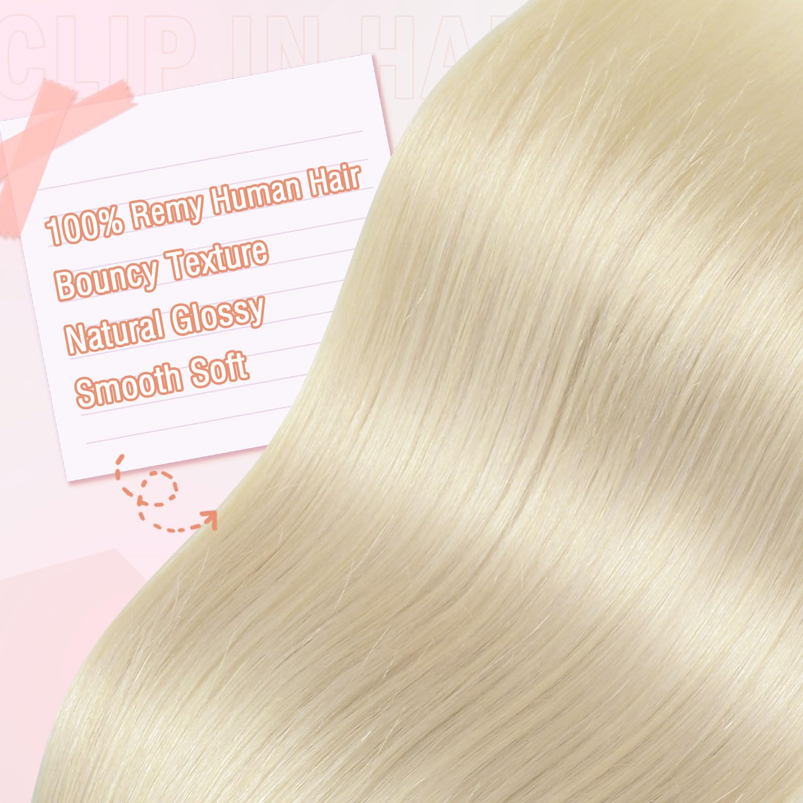 MEI YUAN LIN Real Human Hair Clip-In Hair Extensions