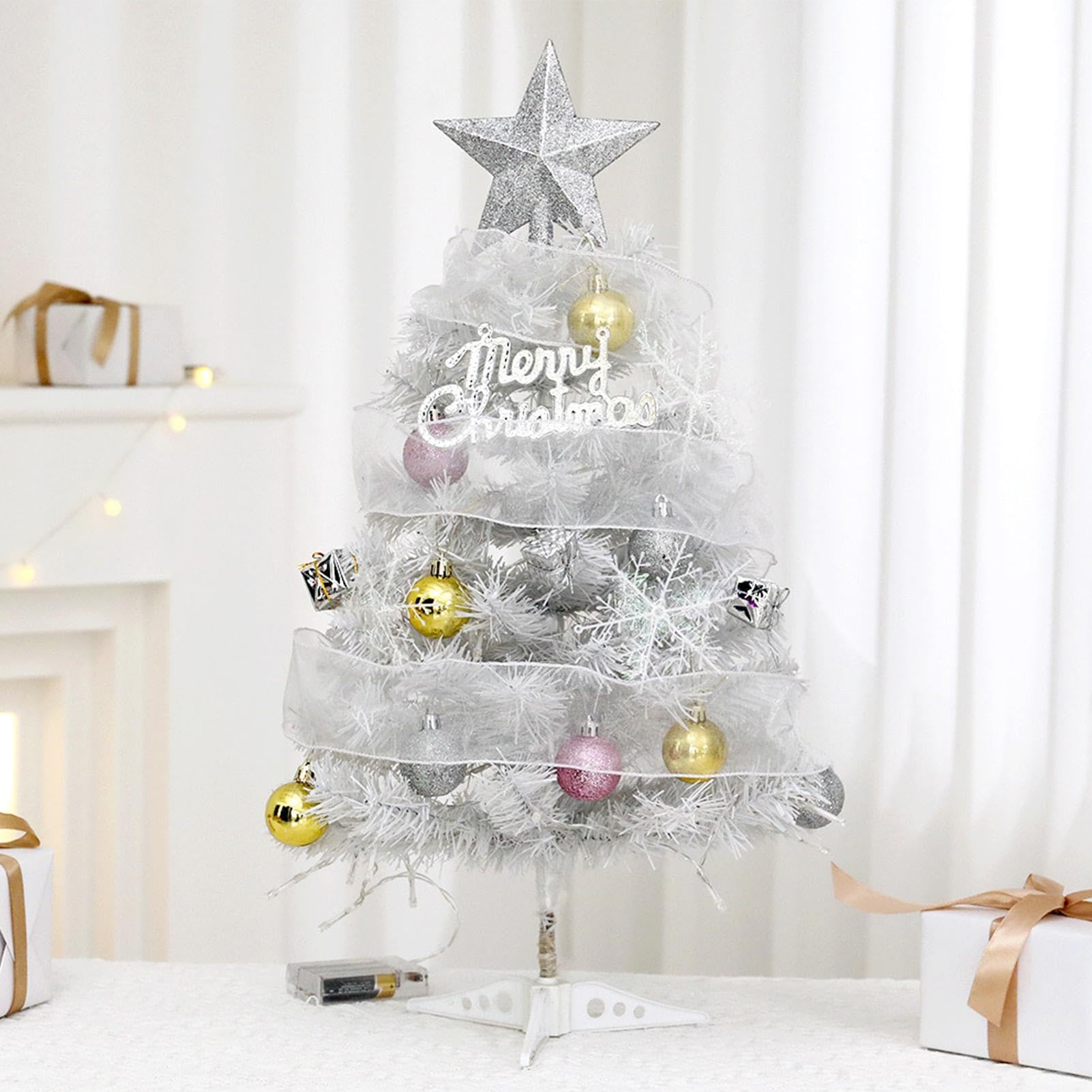 Árbol De Navidad De Escritorio Decoración Navideña Artificial Brillante