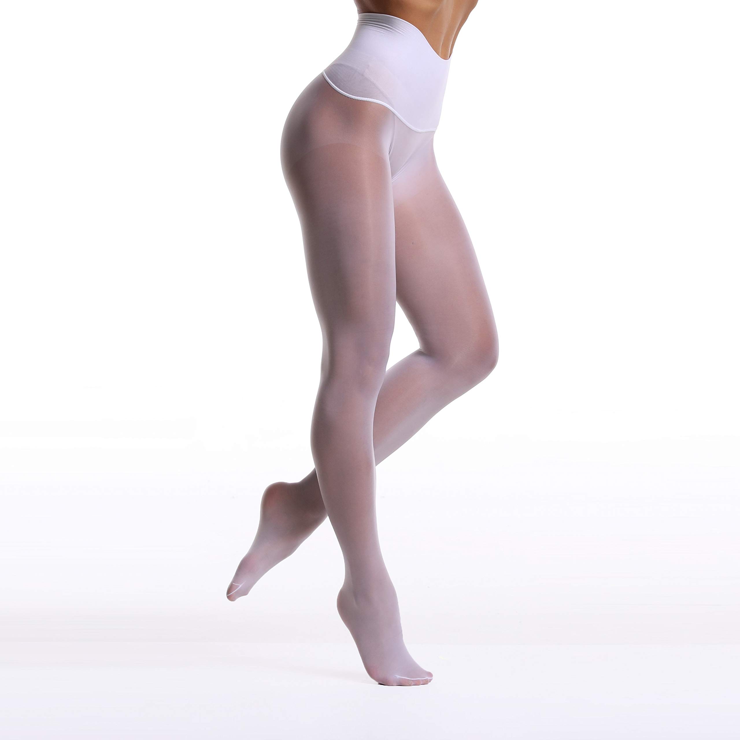 Frola Oil Shiny Stockings Pantyhose 360°Seamless Crotch High Waist Smooth Tights for Women