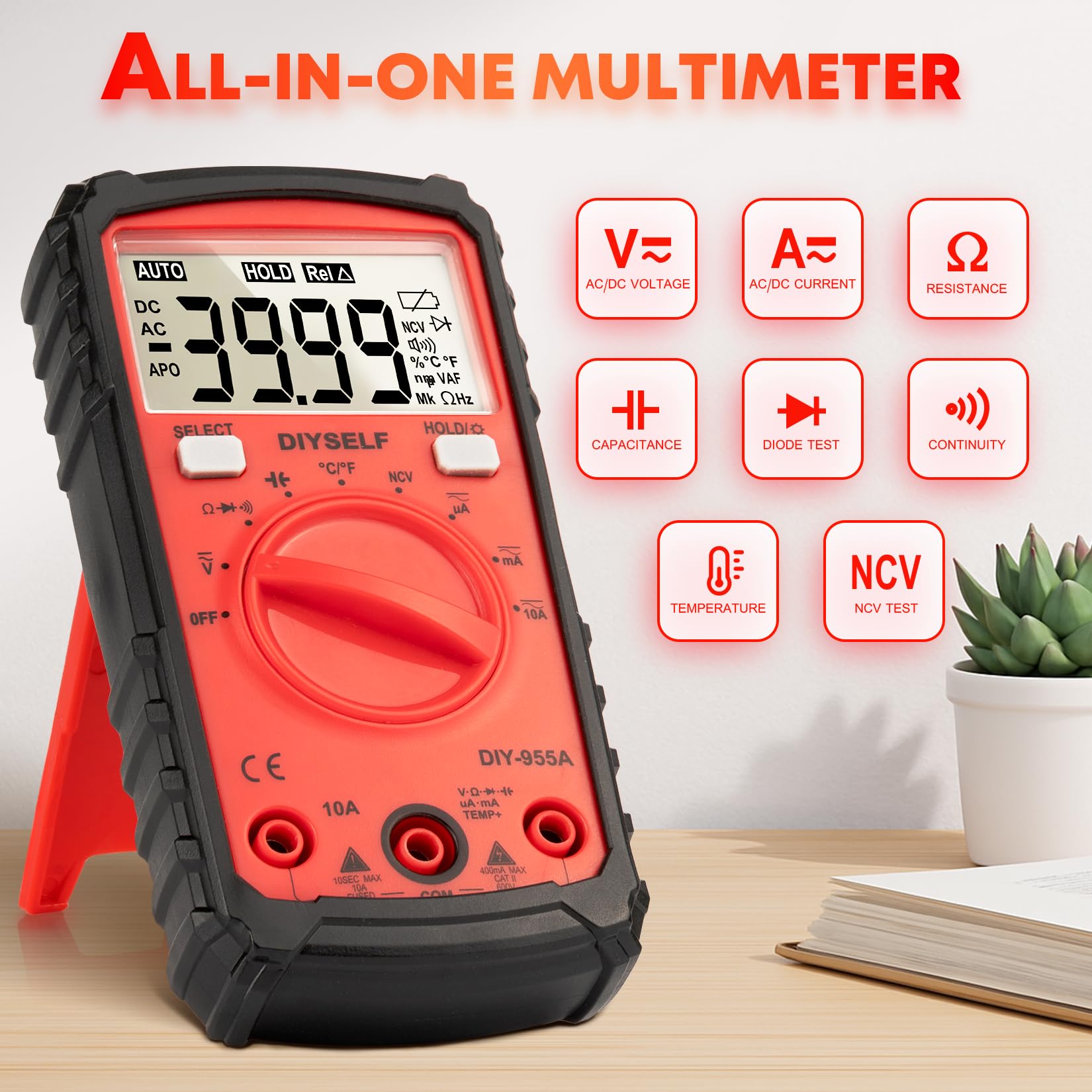 DIYSELF Multimeter Tester, 4000 Counts Multimeter with Capacitor Tester — Amazon image 5