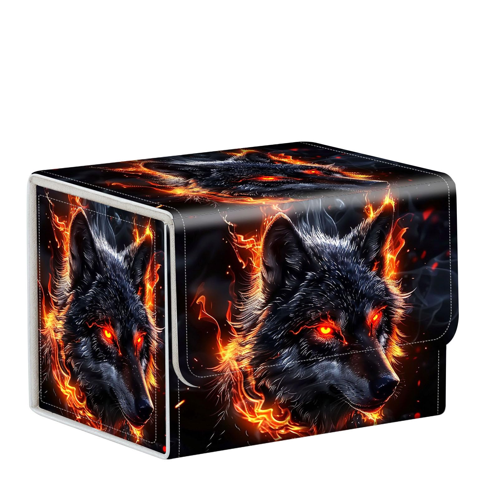 ETLKJVBL for MTG Card Storage Solution, Fierce Wolf for MTG Card Box and Commander Decks, High Capacity Anime Card Sleeves for Mtg Deck Box, Designed Specifically for Mtg Players