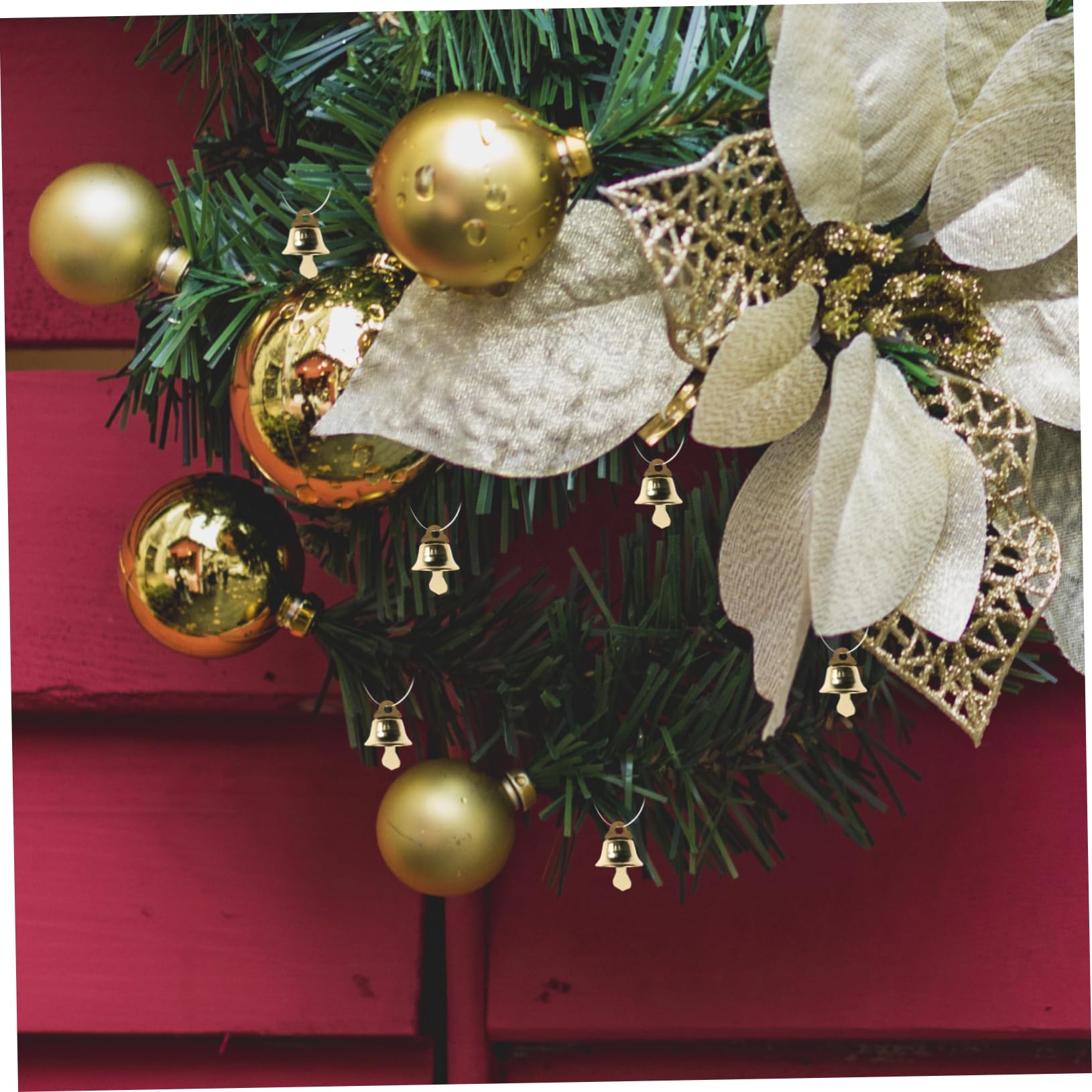 BESPORTBLE 120pezzi Mini Campana di Natale Ciondolo Pendente Ornamento Ciondolo DIY Dorato per Albero di Natale