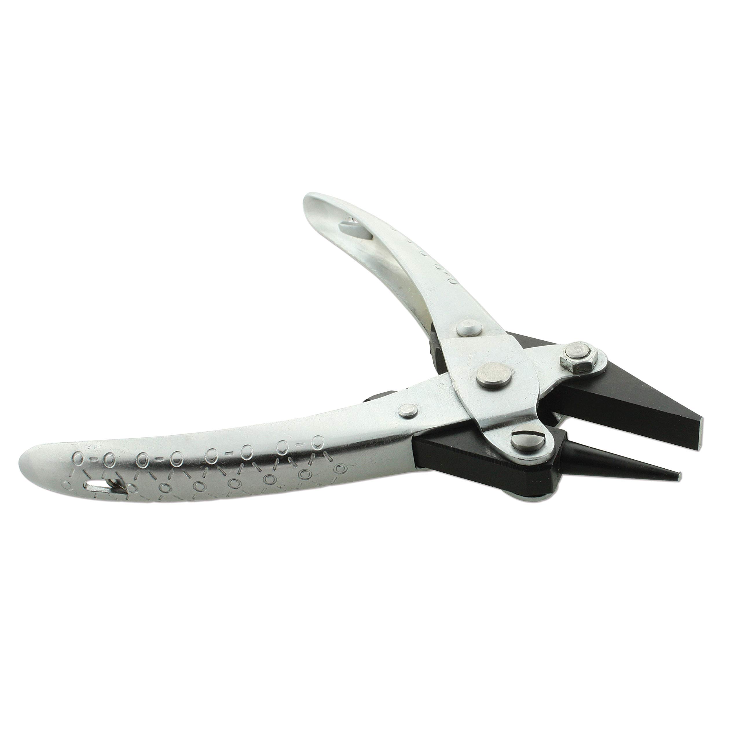 The Beadsmith Szczypce równoległe okrągłe/płaskie, 140 mm, stalowe narzędzie do produkcji biżuterii, ze sprężyną