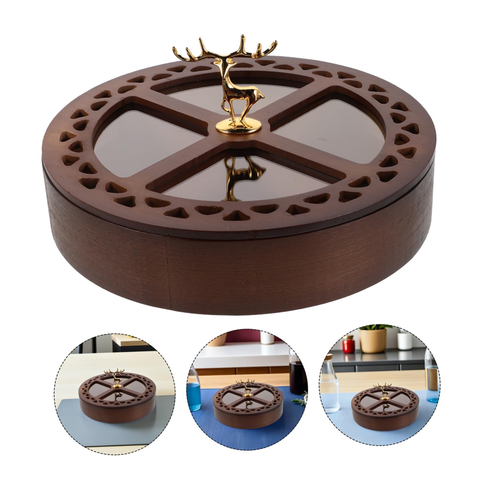 IMIKEYA Boîte à Noix à Compartiments avec Couvercle Transparent Plateau Divisé pour Fruits Secs Bonbons et Noix Organisateur de Rangement Multifonction pour Apéritifs et Collations