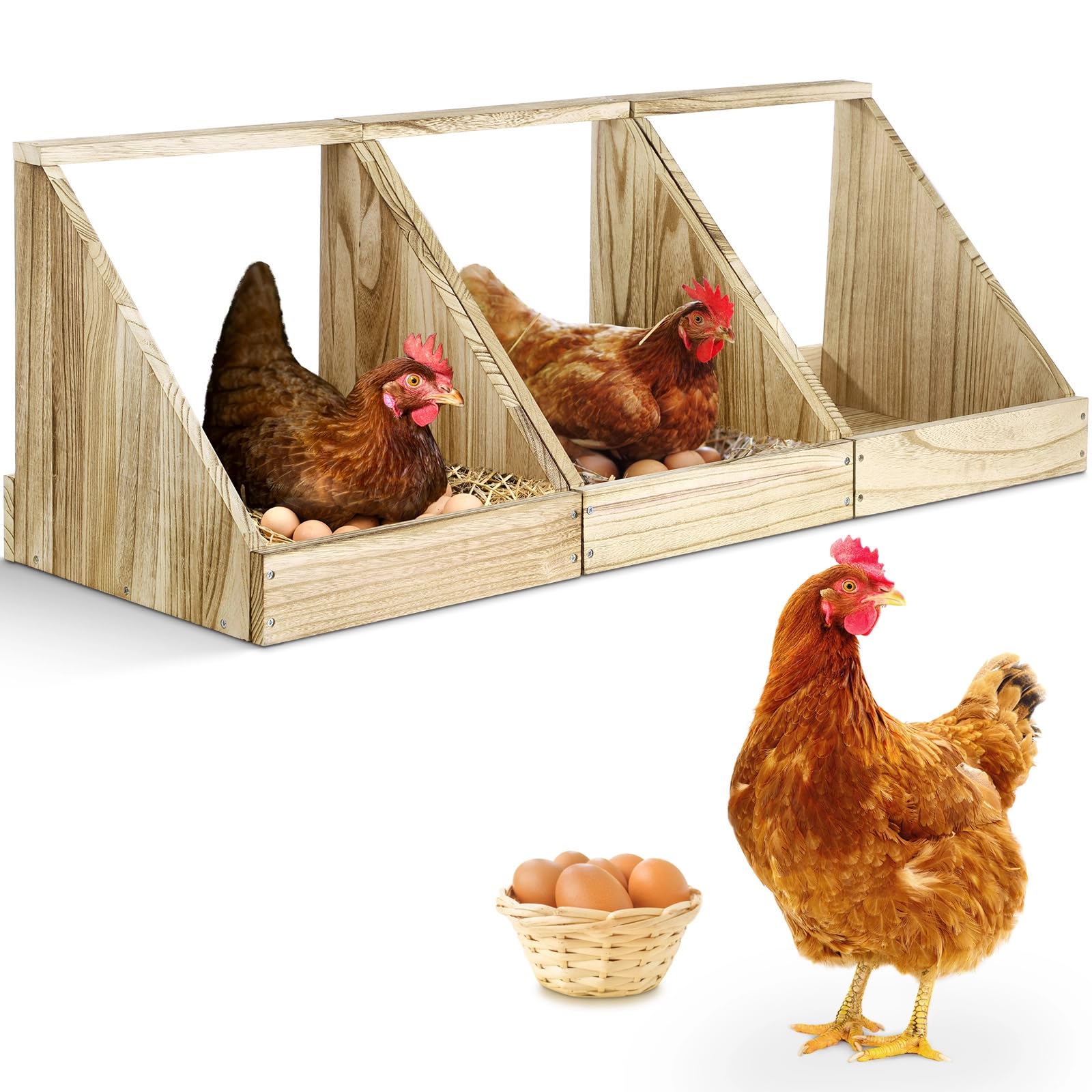 Amazon.co.jp: Chewoof 鶏用入れ子ボックス 3個パック 木製鶏小屋