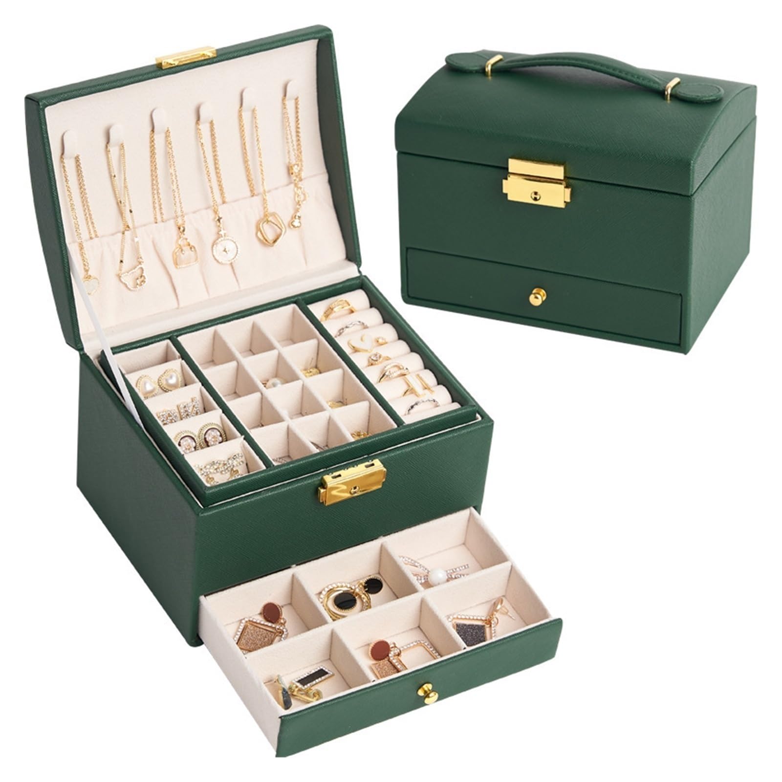 Jewelry Box Organizer Hand Jewelry Storage Box Large Capacity Jewelry Earrings Jewelry Box Creative Wedding Supplies Jewelry Organizer Small (A S) (B S)