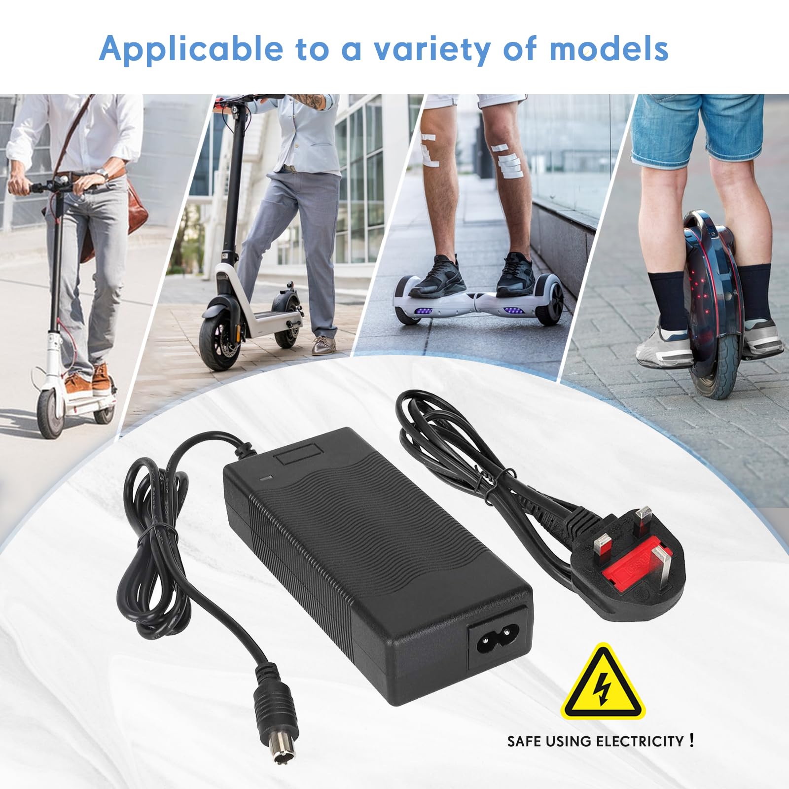 Cargador Patinete Electrico 42V 2A Compatible Xiaomi M365 Pro Pro 2 Mi 3 1s Ninebot G30 E F Series 84W AC DC 8mm