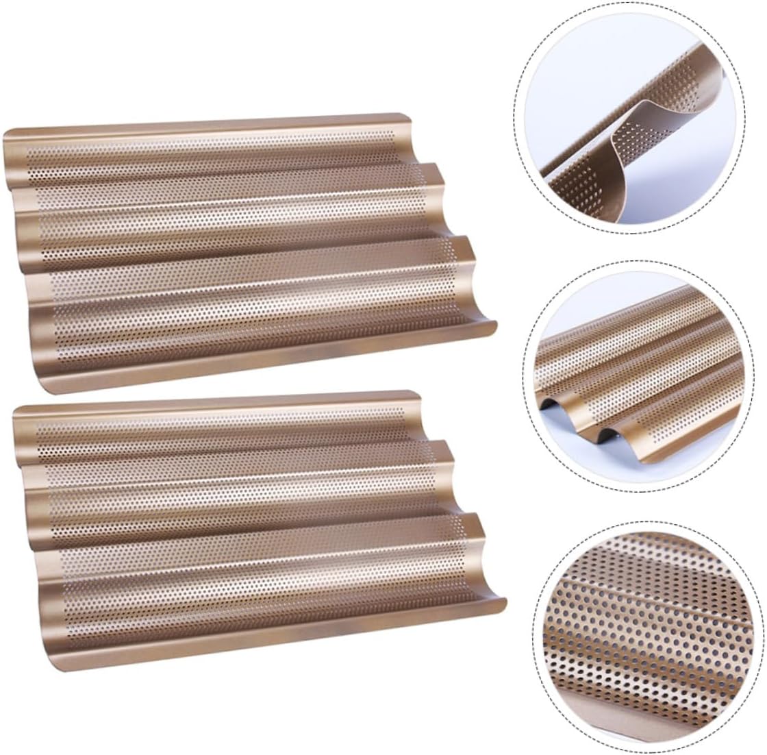 2pcs Non-stick Bread Baking Tray Slot French Bread Mold for Home and Restaurant Baking for Diy Loaves and Desserts