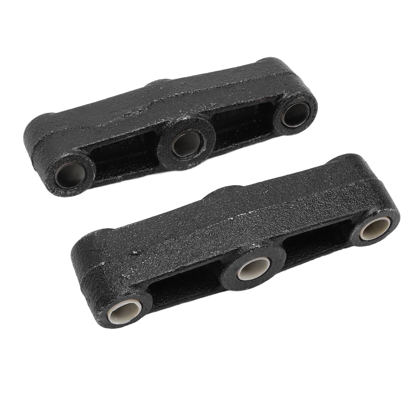 2 Stück 5 1/2 Zoll Gerade Blattfeder-Ausgleichsstange, Robustes Gusseisen EQ R2 Aufhängungsteil für Mehrachsige Anhänger, Doppelösen-Blattfedern, Schwarzes Finish