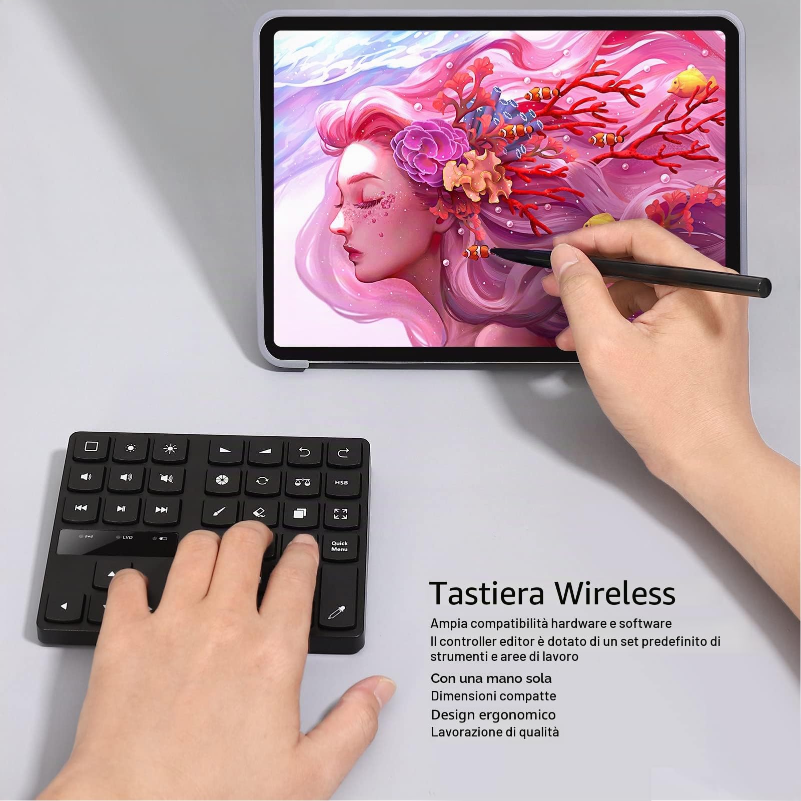 Dioche Procreate - Tastiera da disegno ABS con 35 tasti, One Handedomic Drawing per OS X