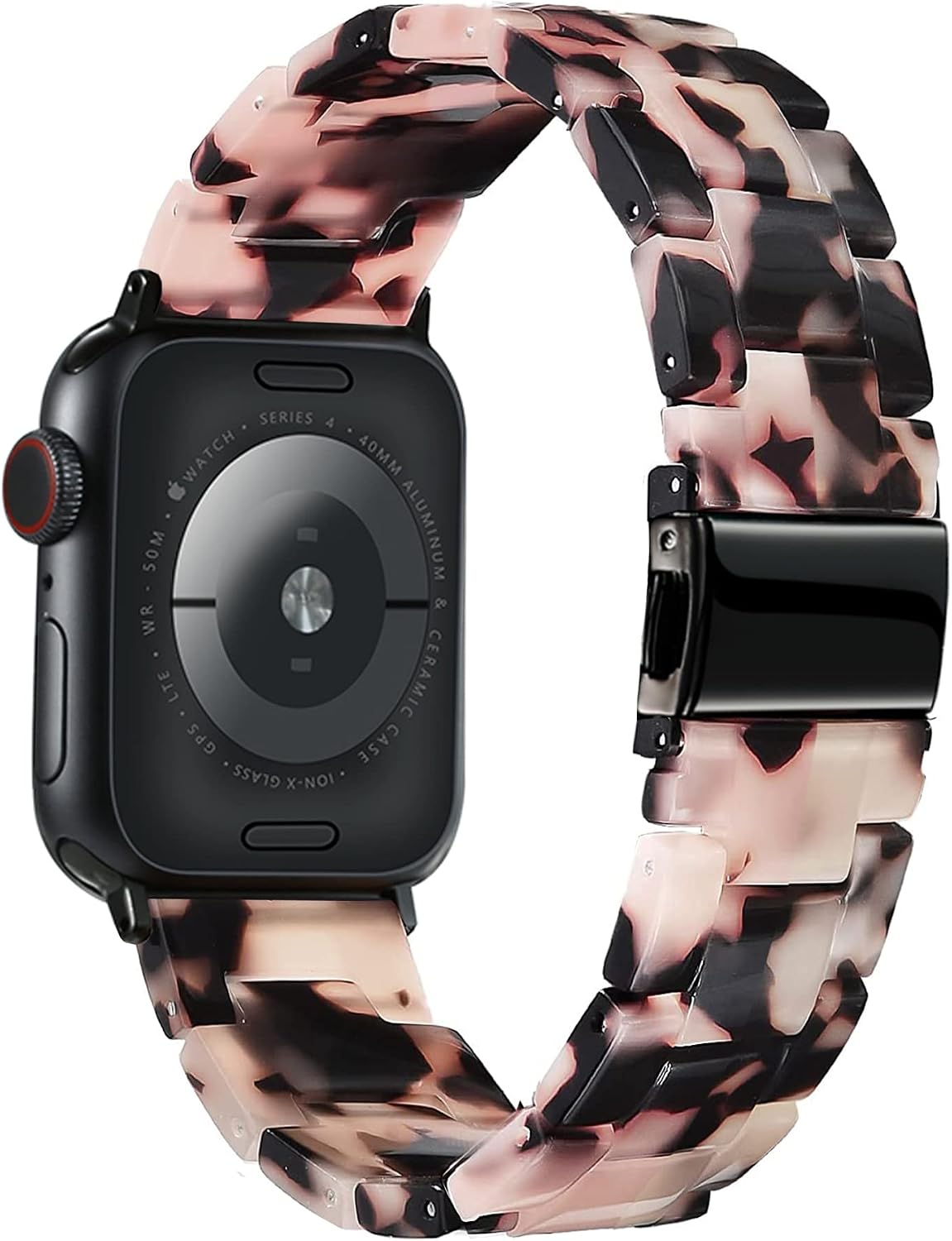 Wongeto Resin Bands Compatible with iWatch Band 38mm 40mm 41mm Apple Watch Series SE / 8 /7/ 6/5/4/3/2/1 Women Girl Men with Stainless Steel Metal Buckle Replacement Lightweight Wristband (Grey, image 2