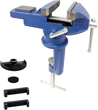 Table Vise 80mm Bench Vice Adjustable Bench Clamp with 360 Degree Rotated Swivel Base for Workbench Workshop Factory