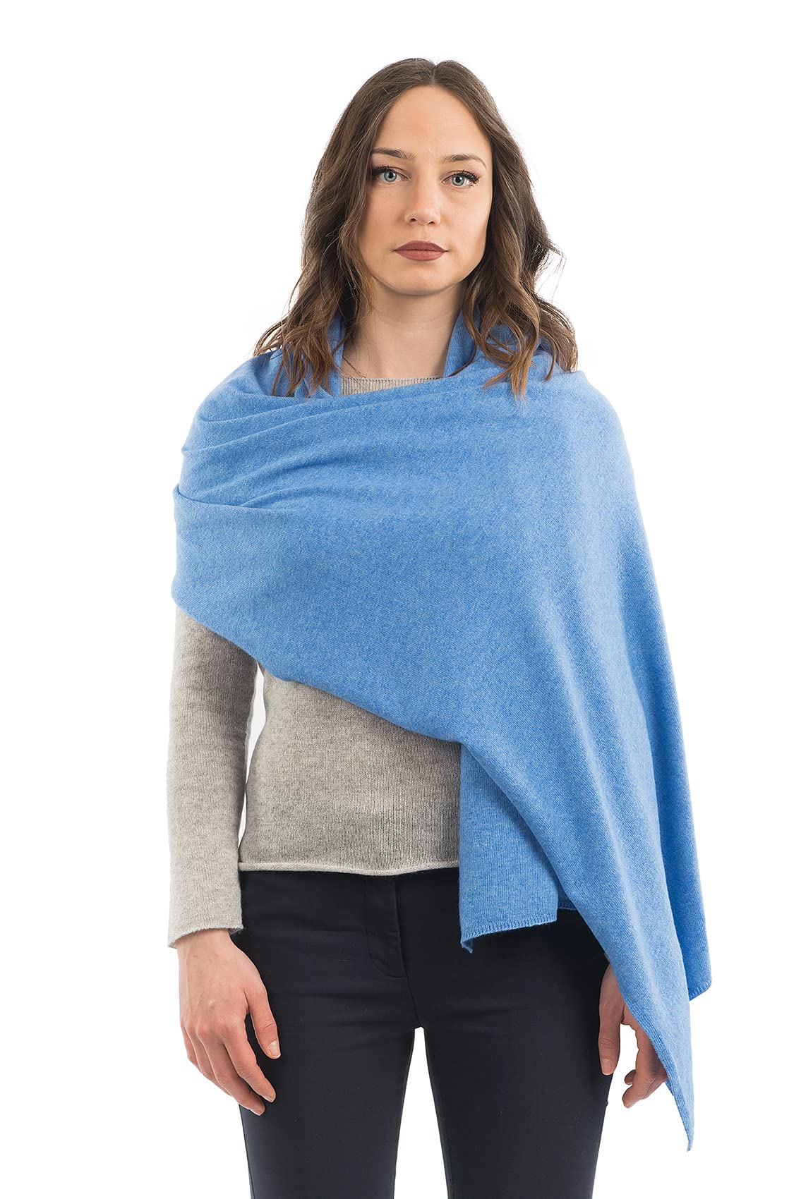 DALLE PIANE CASHMERE Étole Femme Mélange Cachemire Laine | Étole élégante pour cérémonies et soirées, 60x185cm, polyvalente en toute saison, idée cadeau pour elle, Made in Italy