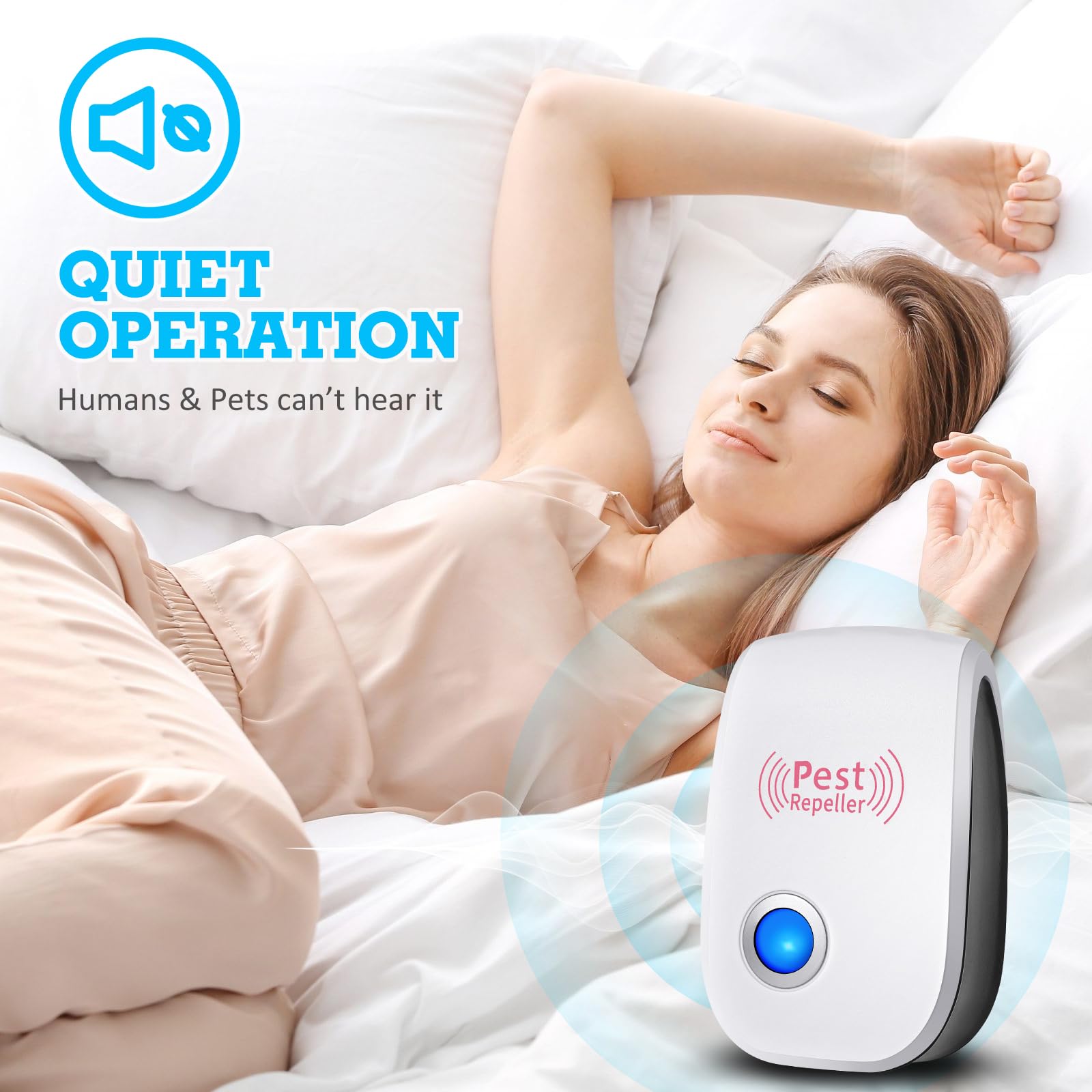 6pcs Répulsif à Ultrason Antiparasitaire, Intérieur, Appareil Anti Moustique /Souris/Cafards/Rongeurs/Fourmis/Araignées/Insectes