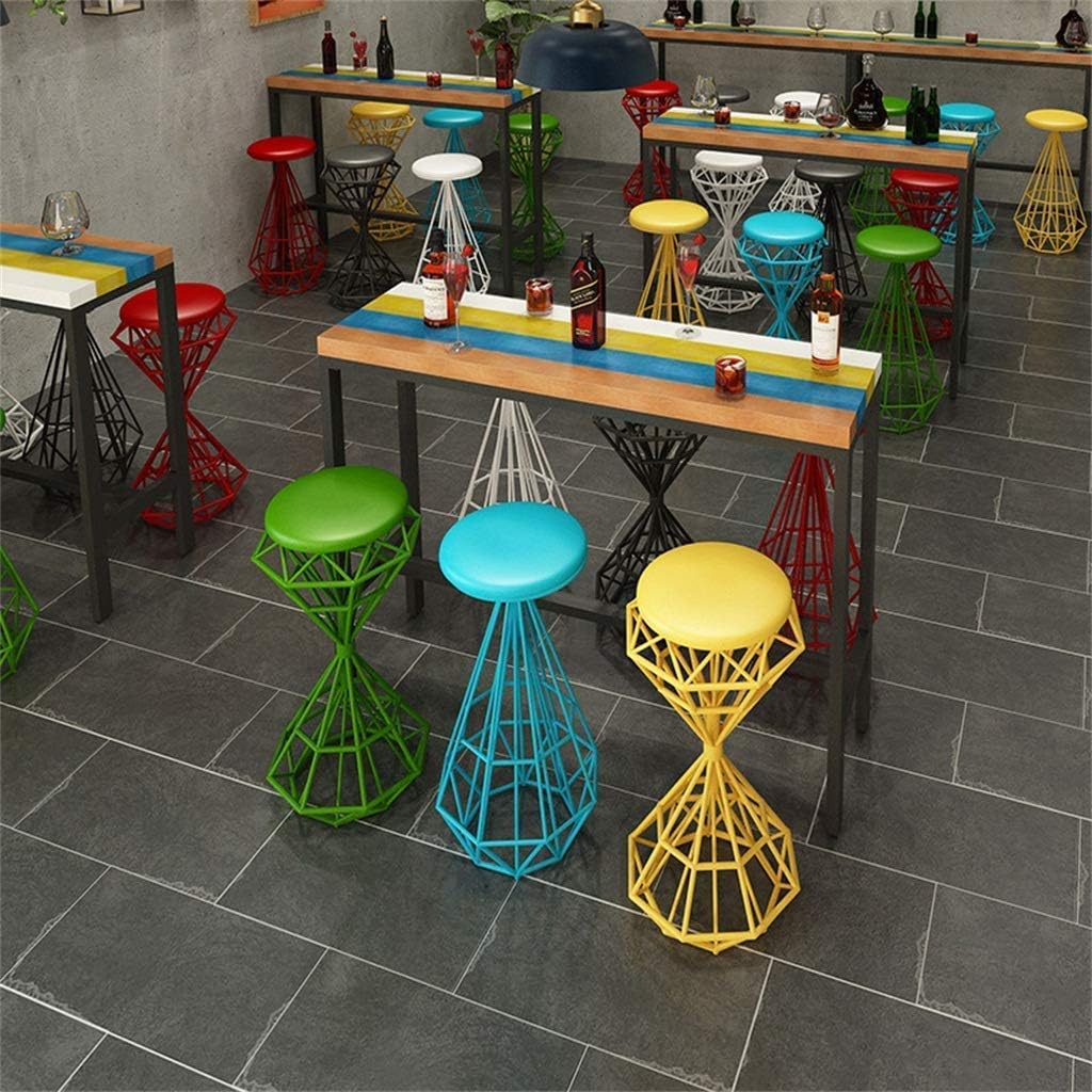 Vintage Industrial Stool for Bars Patio Bistro and Cafe Garden Chair Upholstered Footstool Bar Stool Around The Chair Dining Chair Breakfast Stool max. 200 kg Load Size:Seat Height:75cm Colou