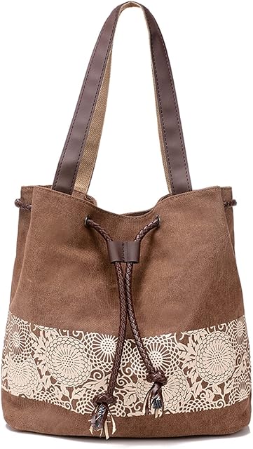 Canvas Tote Bag for Women Casual Handbags Shoulder Bag With Zipper Shopping Bag for Work Travel School college Shopping Daily Use