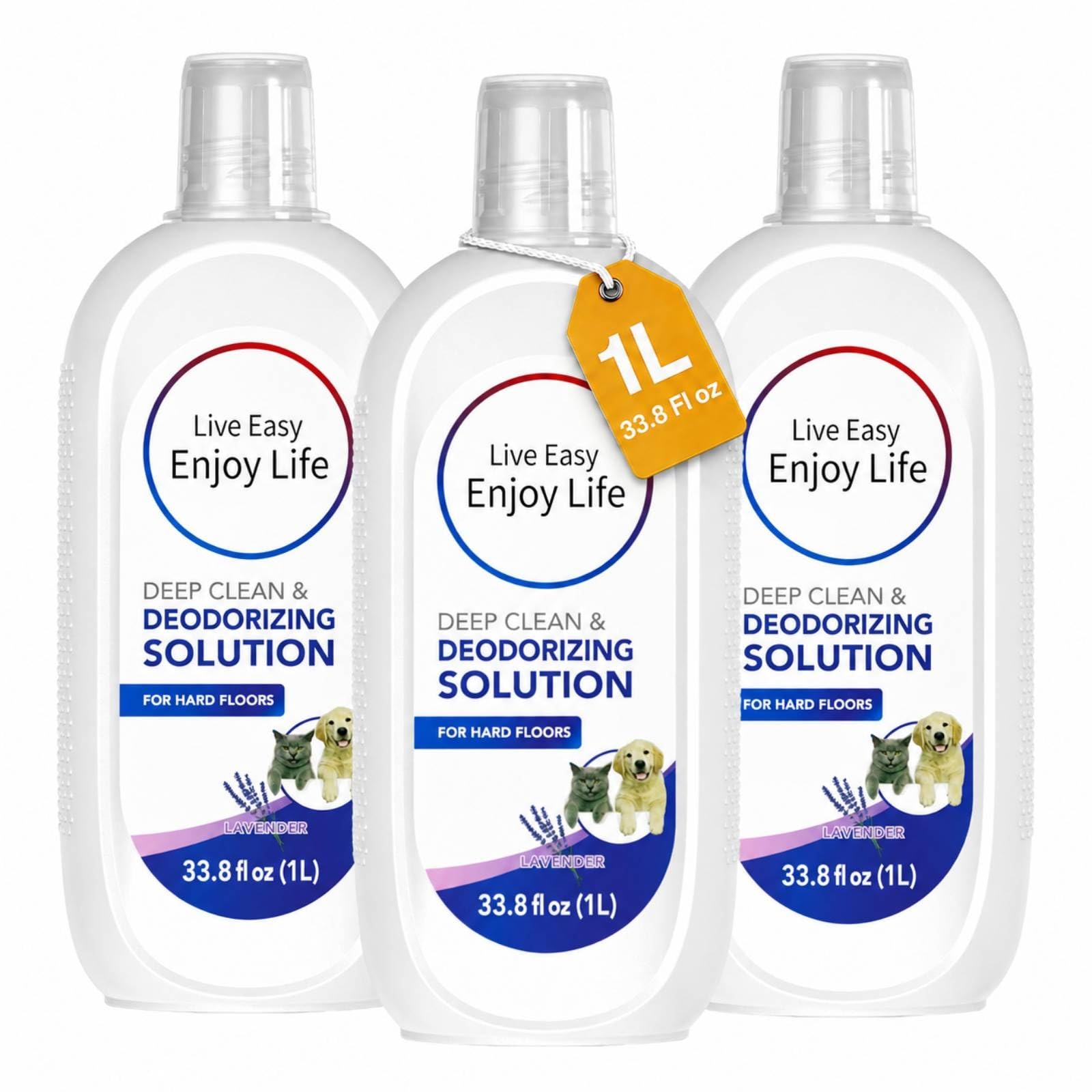 1 L Produit Nettoyant pour Sols Lot de 3, Compatible avec Tineco Floor One S5/S6/S7 Pro/S9 et série iFloor 2/3 Breeze, Senteurs Lavande, Citron et Parfum Léger(Lavande)