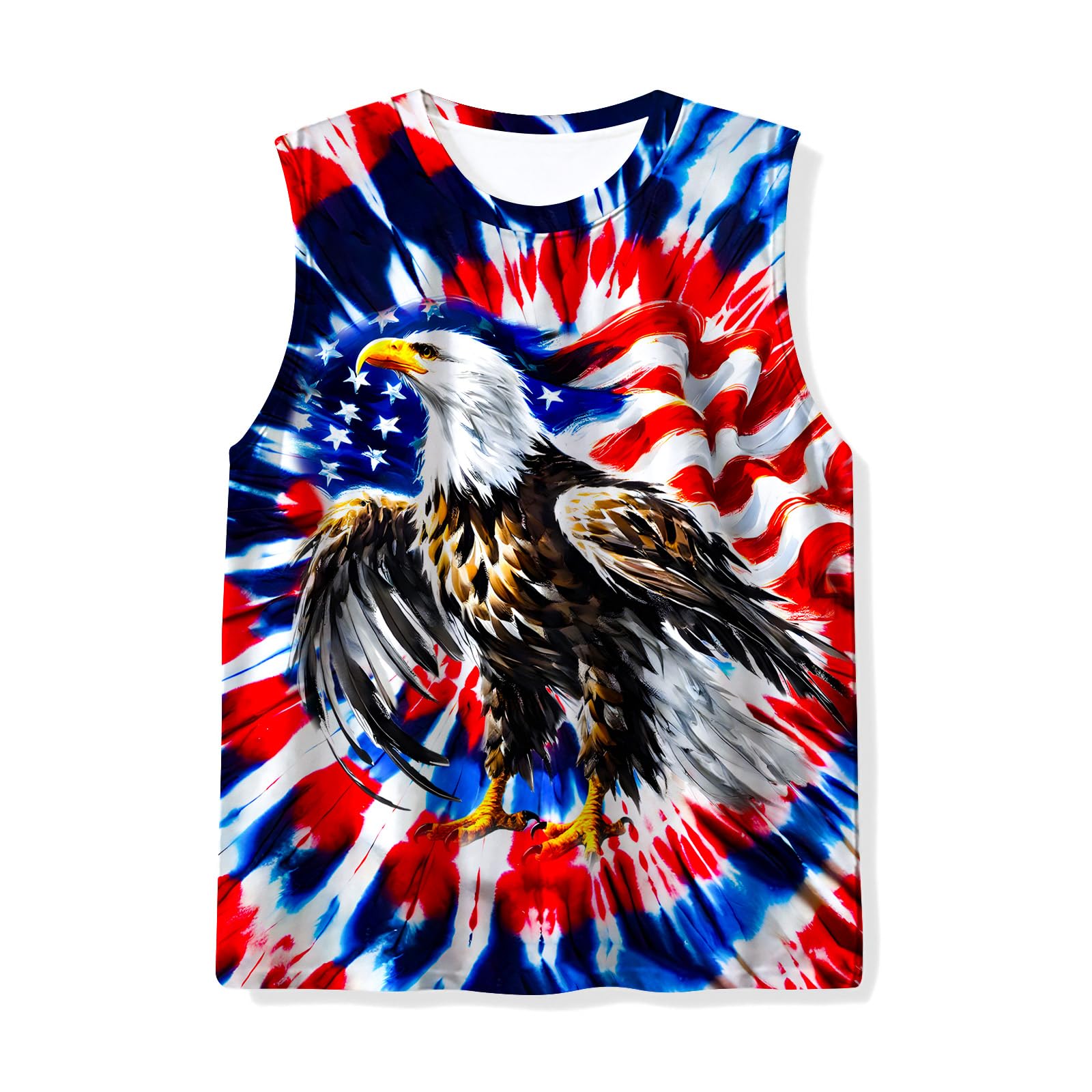 Kids Tie Dye Tank Tops Childrens Sleeveless T Shirts Hippies Tees for 5-14 Years Boys Girls