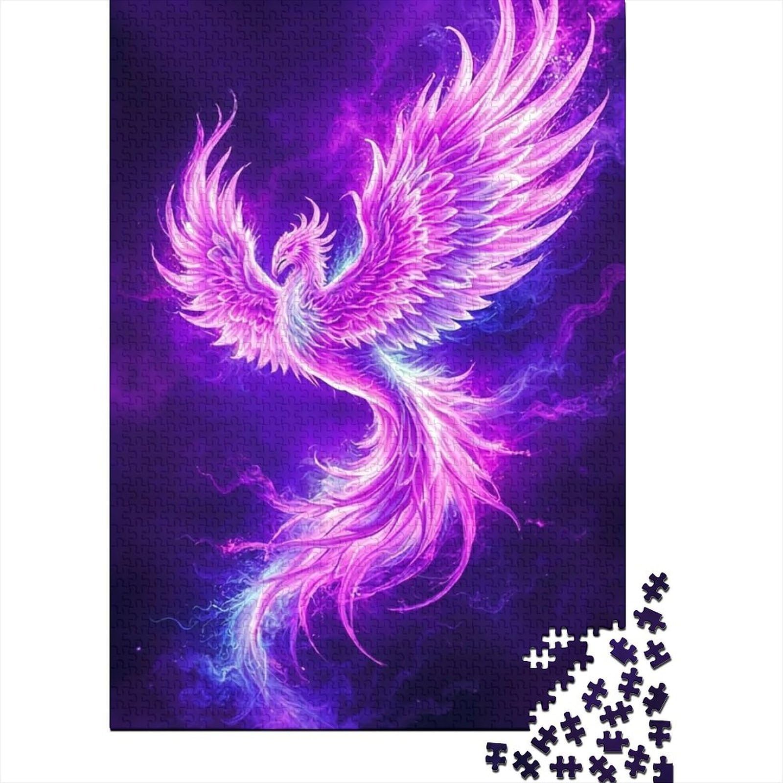 Purple Phoenix Art 1000 Piece Jigsaw Puzzle Decor Stress Relief