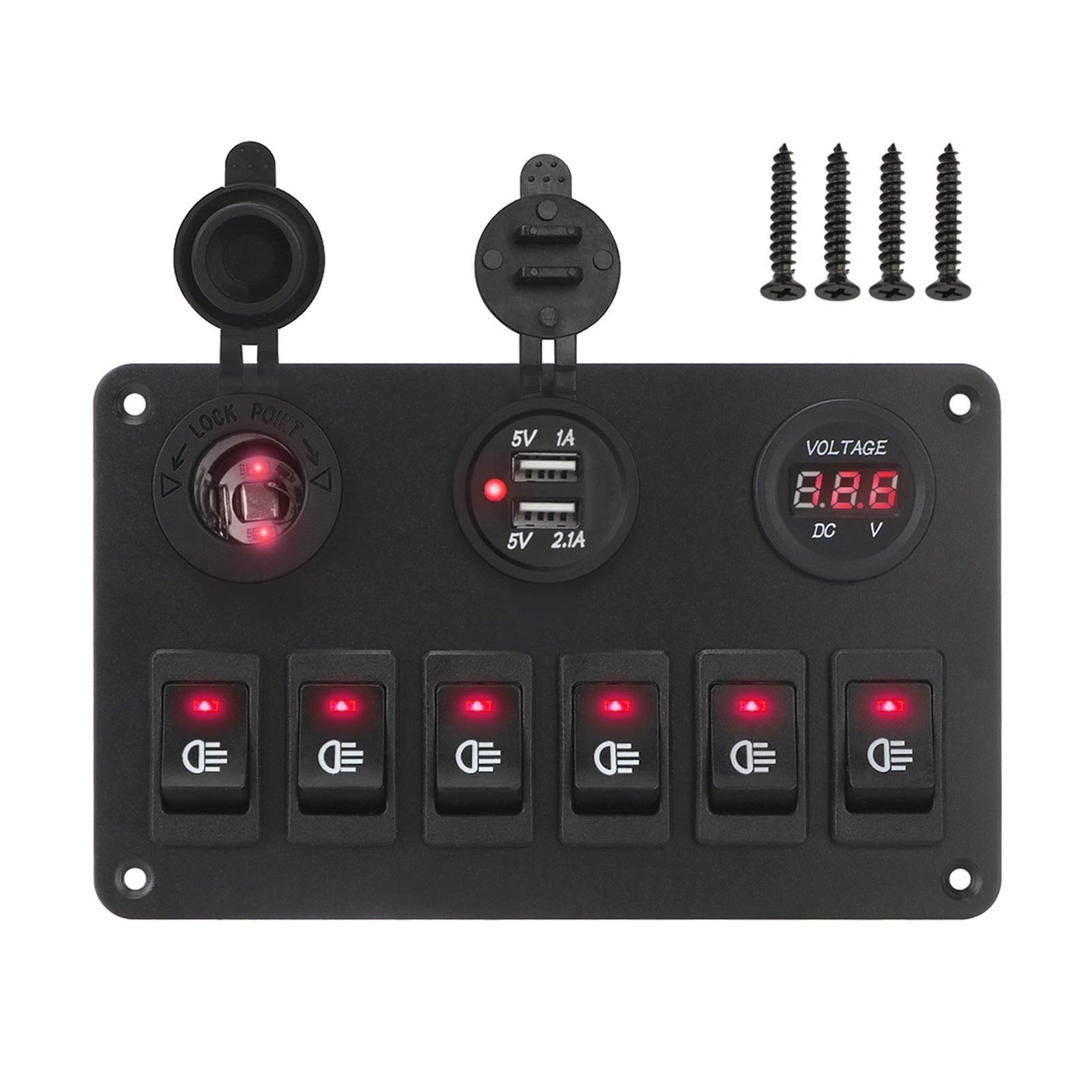 Zoternen Caricatore Per Auto USB Con Doppio Display Digitale Voltmetro Termometro Accendisigari - 11