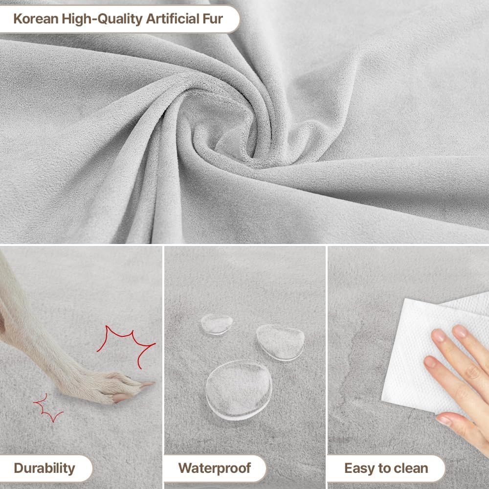 Orthopedic Dog Bed – Kangaroo-Style Anti-Anxiety Cave Bed for Small, Medium & Large Dogs & Cats, Washable Cover & Non-Slip Bottom (Natural Beige, One Size)