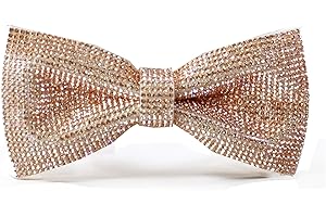 Champagne Bow Tie for Men with Rose Gold Crystal Rhinestones