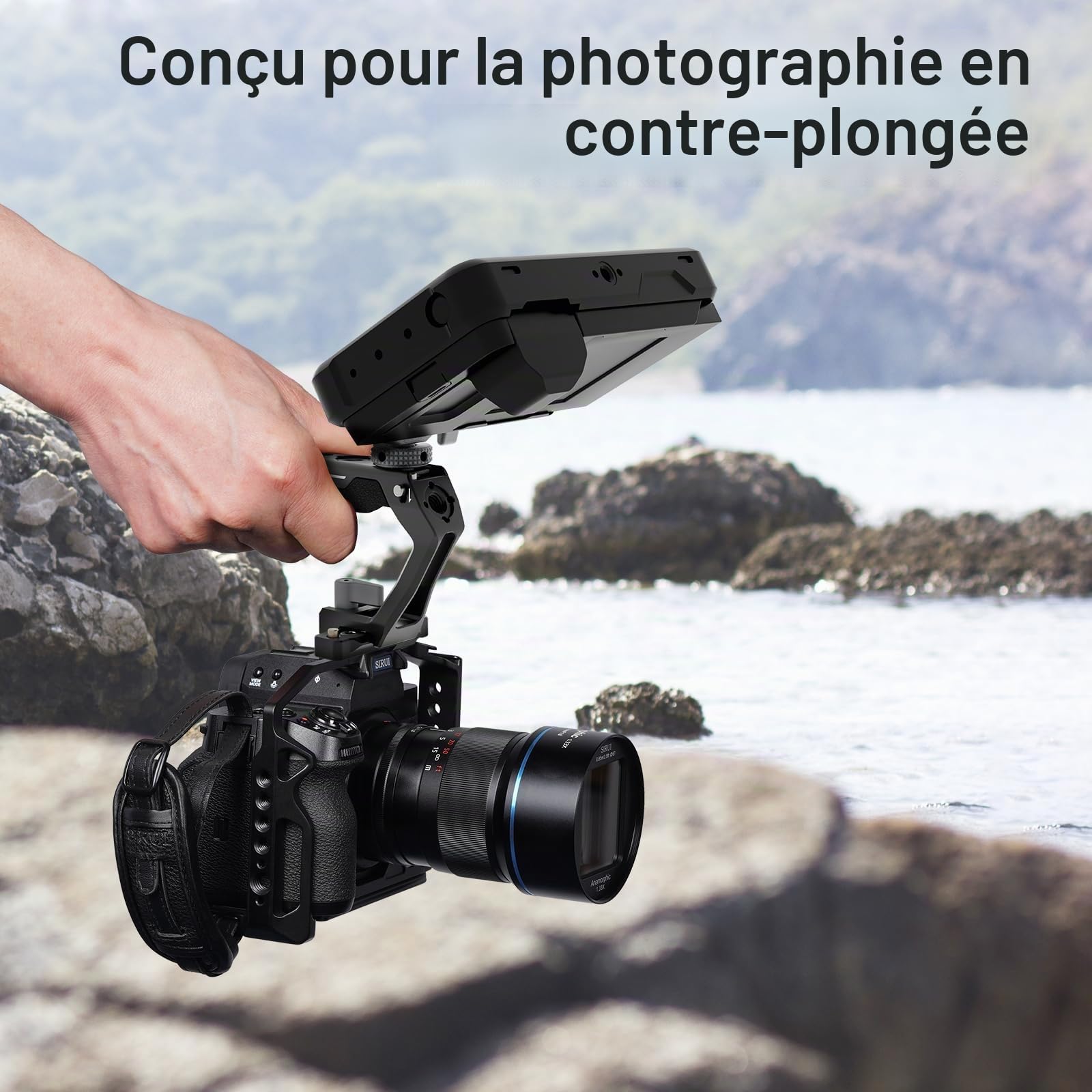 SIRUI Poignée Supérieure avec Rail OTAN - Poignée Légère en Silicone pour Cage d'Appareil Photo - Poignée Supérieure Universelle avec Chaussures Froides - Filetage 1/4" et Filetage Arri 3/8" - SC-TH