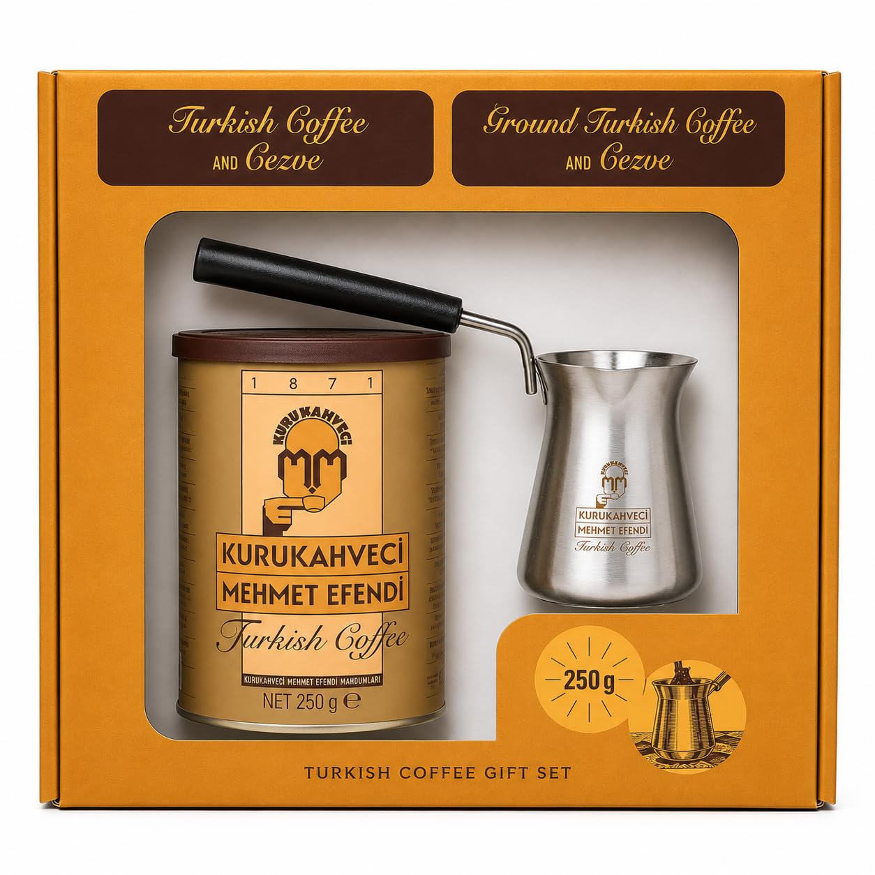 Amazon.com: Kurukahveci Mehmet Efendi Turkish Coffee Cezve Set