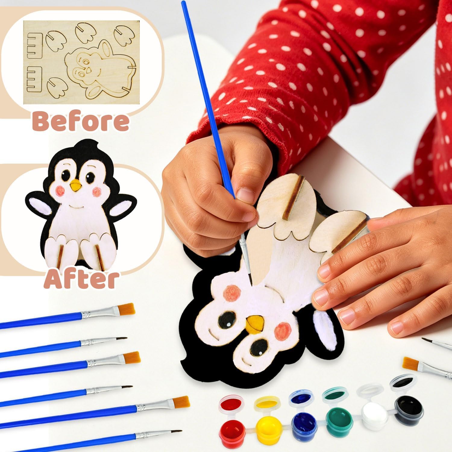 Vileafy Kit d'artisanat en bois brut 3D facile et créatif pour les jours de pluie et les activités d'été pour enfants de 4 à 8 ans et 8 à 12 ans