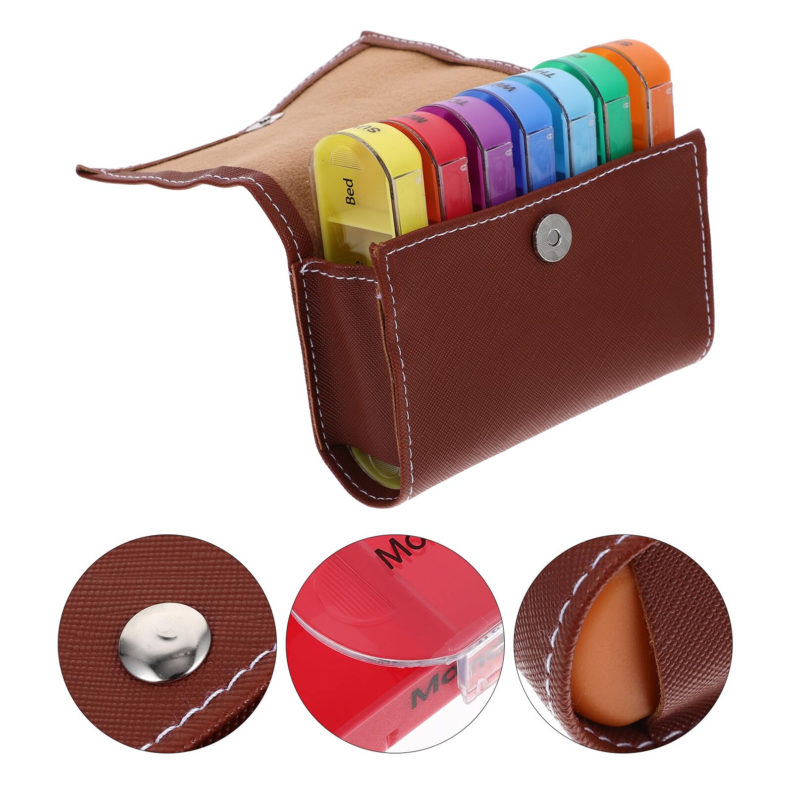 Organizador Semanal de Pastillas Portátil con Compartimentos y Bolsa de Almacenamiento Pastillero de Viaje para Medicinas y
