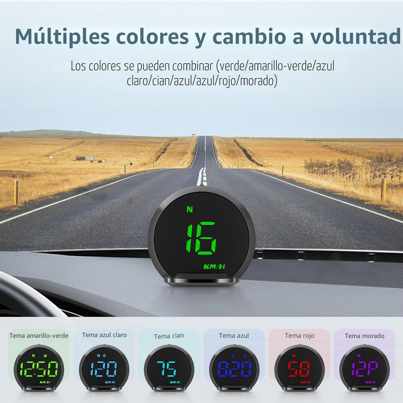 KAOLALI Velocímetro Coche GPS Head up Display HUD KMH/MPH