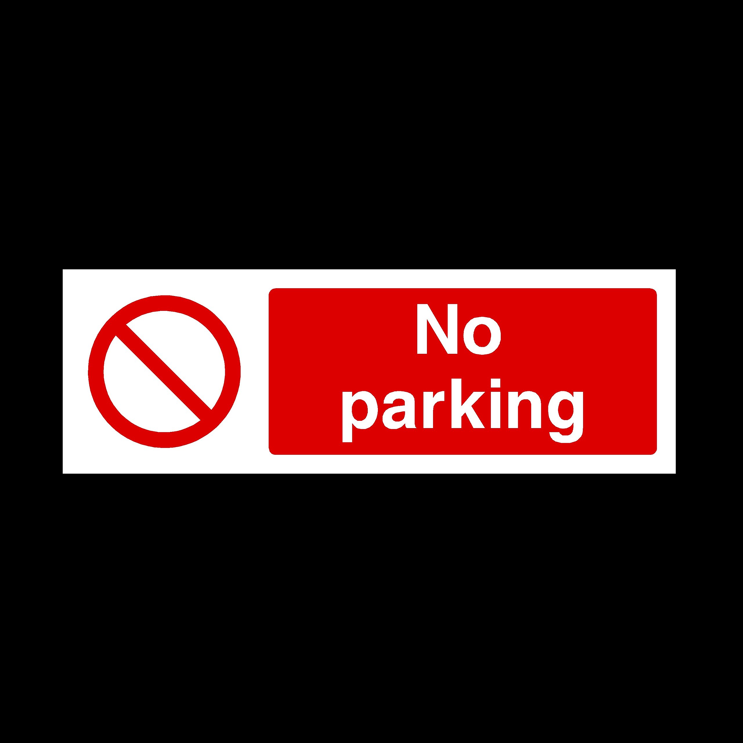 Ussp&S No Parking Sign 300Mm X 100Mm - Self Adhesive Sticker (Par14)