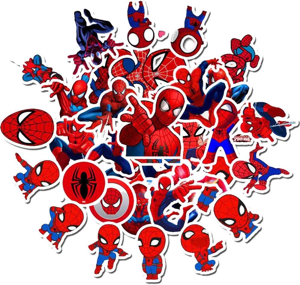 amazon com spider man stickers for kids superhero stickers for water bottle hydro flask macbook car bike bumper skateboard luggage toys games