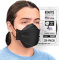 Vista 11 de BNX - Paquete de 20 mascarillas KN95, mascarilla desechable de partículas KN95 fabricada en Estados Unidos, estilo tri-fold cup/fish